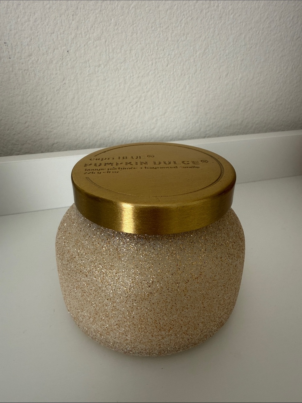 Capri Blue Champagne Glitter Pumpkin Dulce Candle NWT 8oz